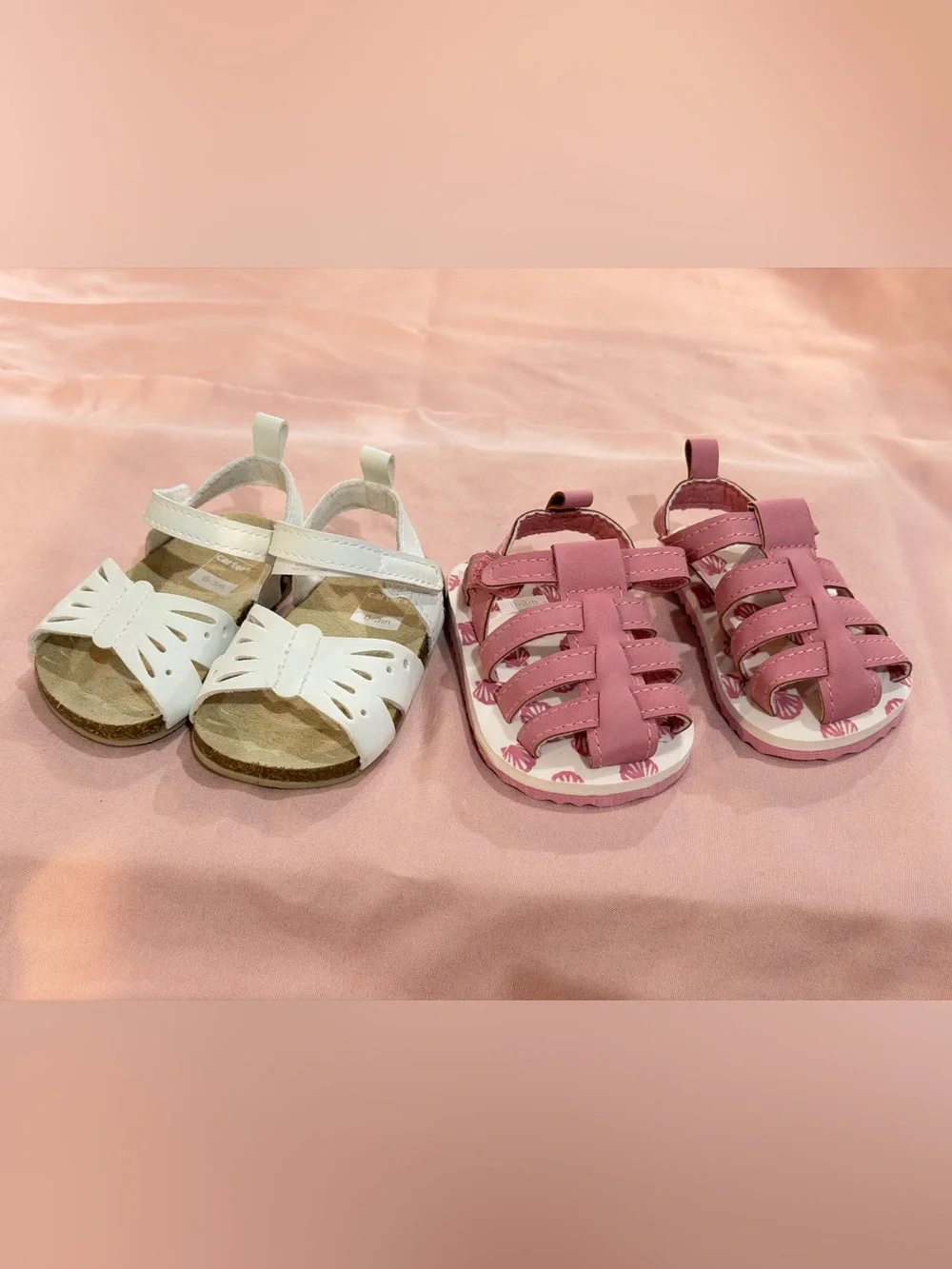 Bundle of 2: Carter’s Baby Girls Sandals- Size 0-3 months